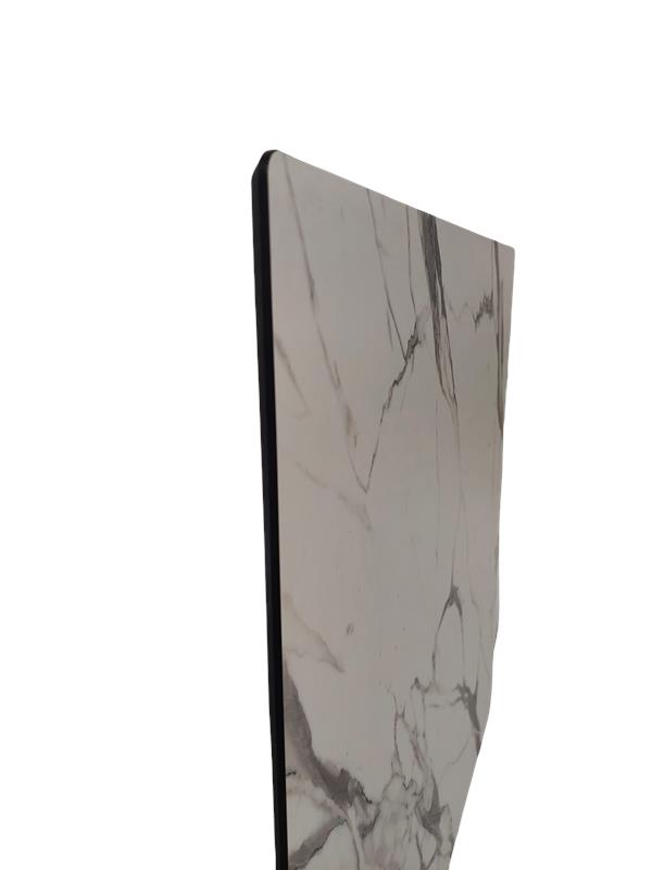 Panama 18 – Plateau marbre blanc compact HPL 70x70x1.2cm