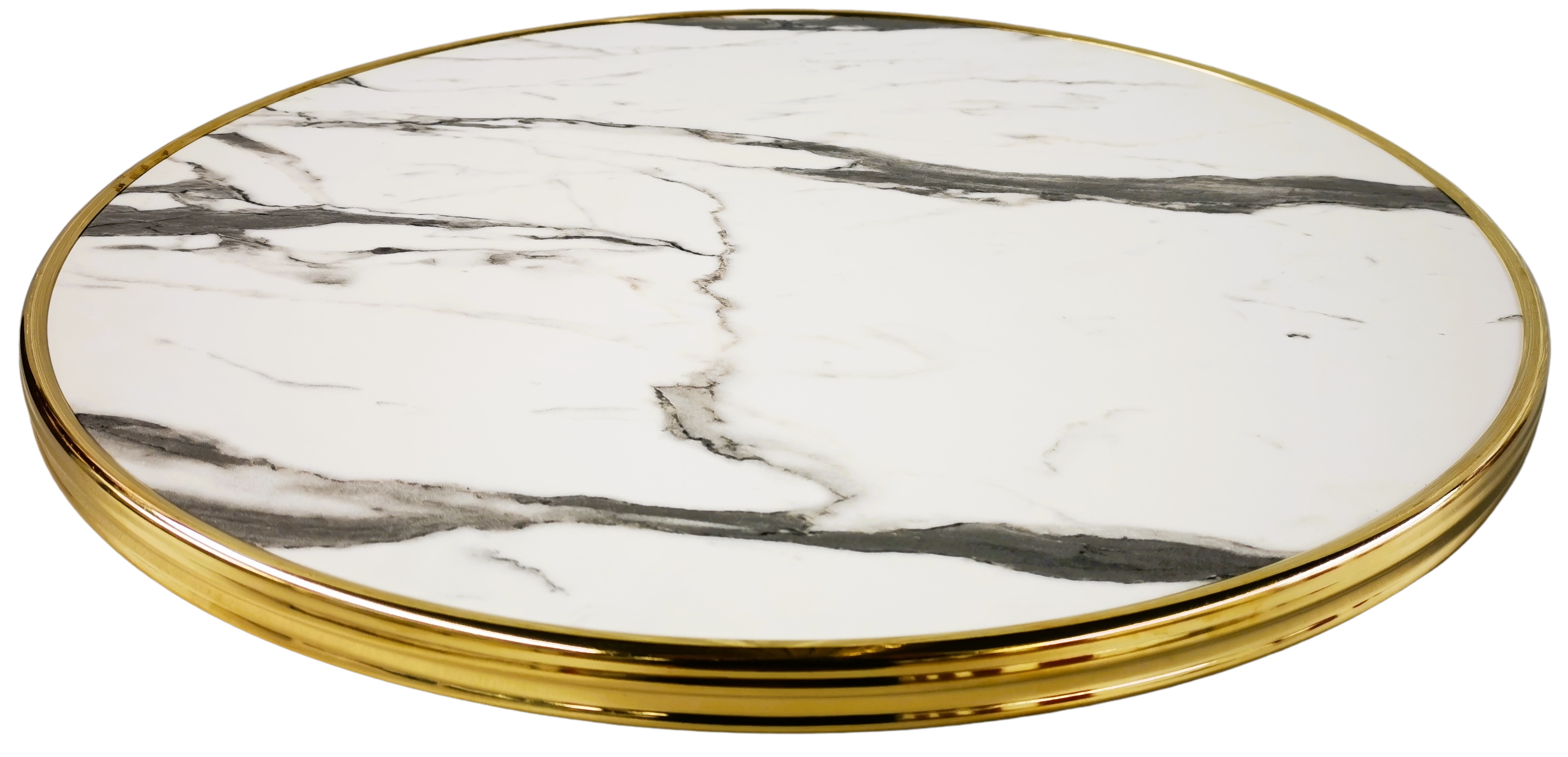 Panama 19BLA – Plateau bistrot werzalit marbre blanc cerclé laiton