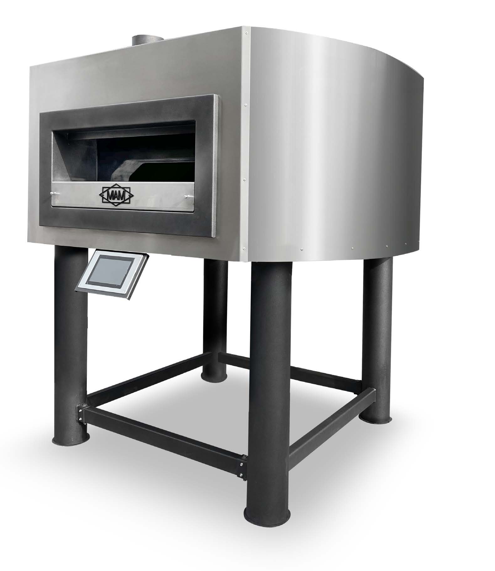 Four électrique rotatif pizza MAM 490° : four professionnel à sole rotative Ø115 cm, conçu pour une cuisson homogène et rapide.