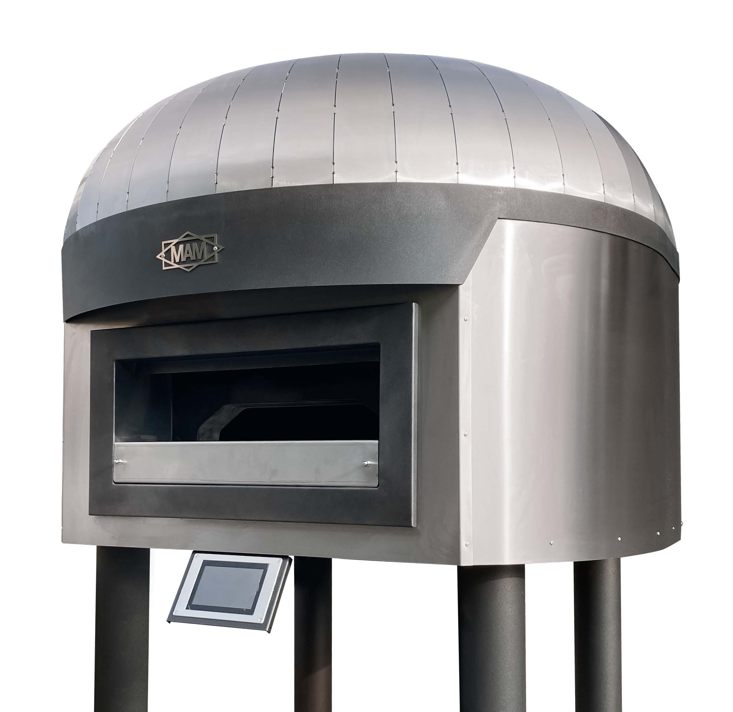 Four électrique rotatif pizza MAM 490° : four professionnel à sole rotative Ø115 cm, conçu pour une cuisson homogène et rapide.