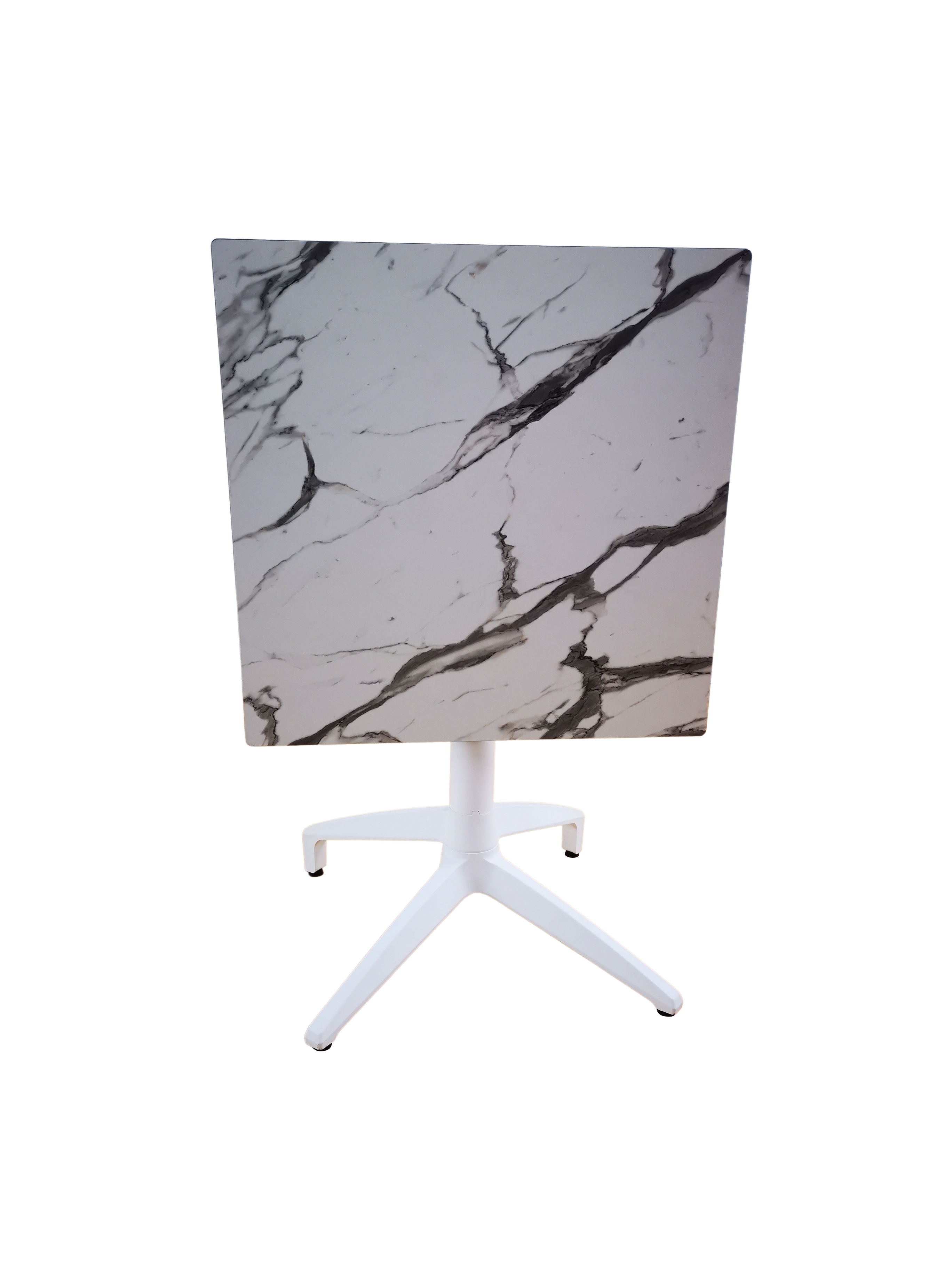 Panama 21 – Table de terrasse blanc marbré HPL 70X70x1.2cm