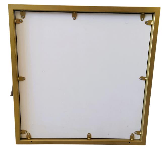 Table blanc marbrée avec cadre dorée El Dorado 60x60cm