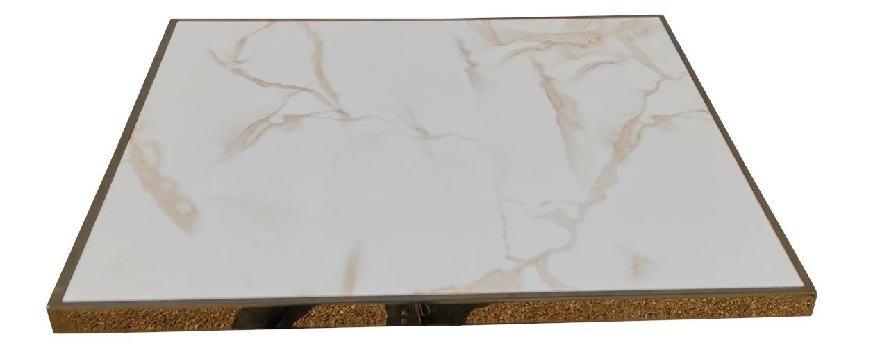 Plateau de table bistrot extérieur blanc marbré DOLCE 60x60cm