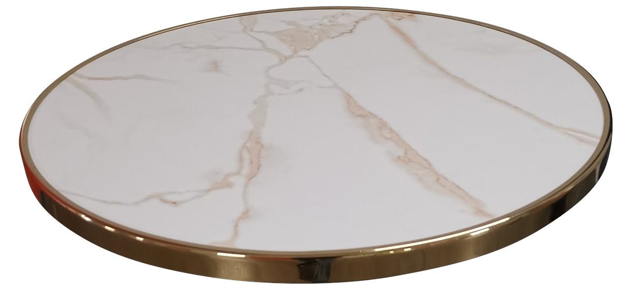 Plateau de table bistrot extérieur blanc marbré DOLCE D50cm