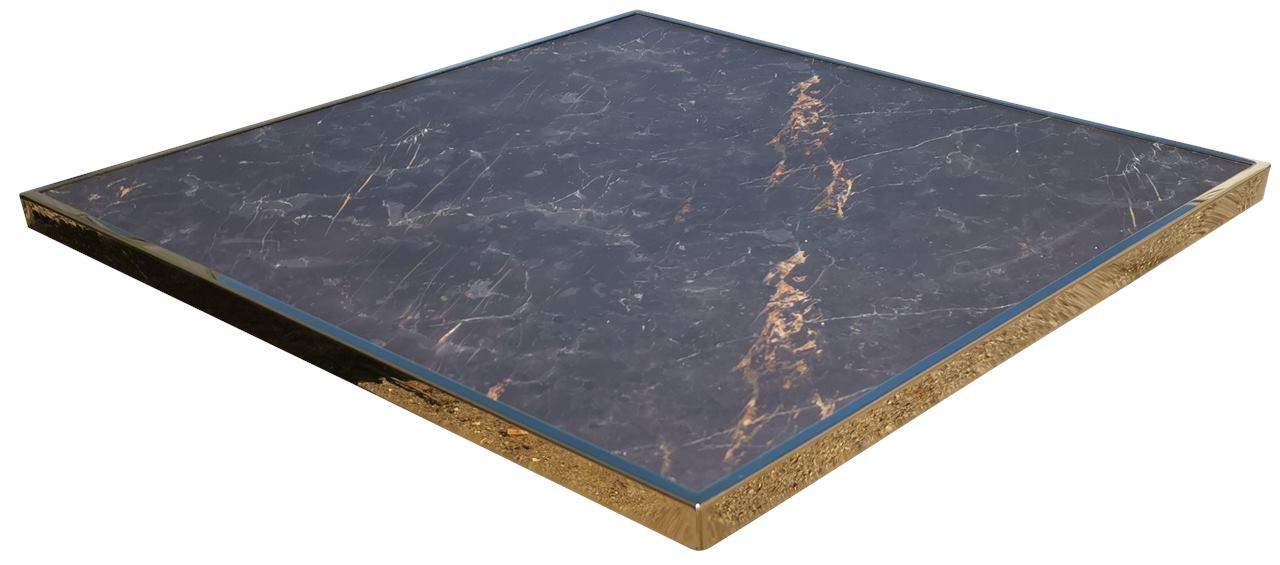 Plateau de table bistrot extérieur noir marbré JAGUAR 60x60cm